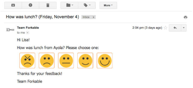 Simple CSAT Survey in an Email